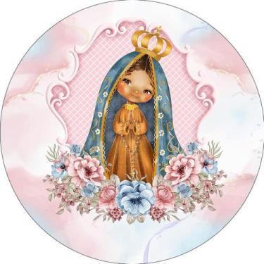 Imagem de Painel De Festa Redondo 1,50x1,50 -  Santa Nossa Senhora Aparecida Cut