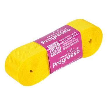 Imagem de Fita Gorgurão Progresso 22mm nº5 - 10m Cor 763 Amarelo Gema - 01 unida