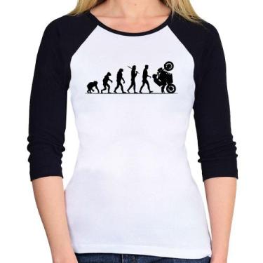 Imagem de Baby Look Raglan Evolução do Grau XJ6 Manga 3/4 - Foca na Moda, Branco