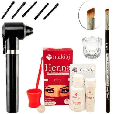 Imagem de Kit Henna Sobrancelha Completo Profissional Makiaj Mixer Misturador Pi