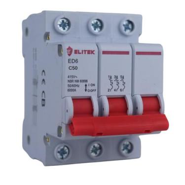 Imagem de Disjuntor Trifásico Din 10, 20, 25, 32, 40, 50, 63, 80, 100 e 125A Tri