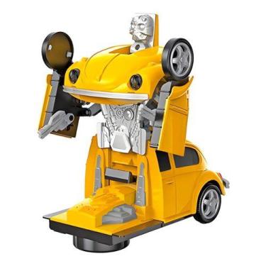 Imagem de Carrinho transformers fusca amarelo vira bate volta com luz som. - toy