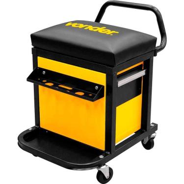 Imagem de Banqueta para Mecânico com Bandeja Porta Ferramentas 2 Gavetas e Rodízios Giratórios Vonder