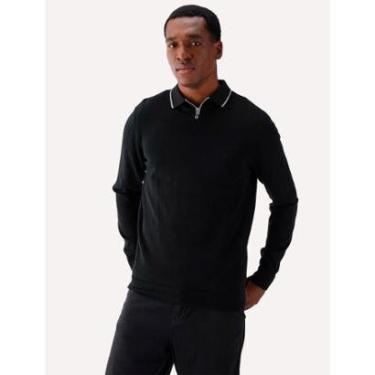 Imagem de Blusa Aramis Masculina Tricot Gola Careca Preta-Masculino