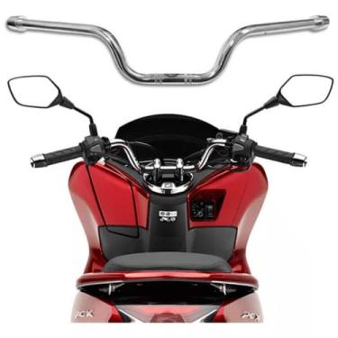 Imagem de Guidão Cromado Moto Honda PCX 150 com Peso Compatível Com Todos Anos -