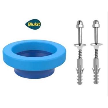 Imagem de Anel de Vedação Bacia Vaso Sanitário Com Guia + 2 Parafusos Fixação co