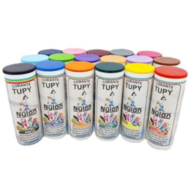 Imagem de 06 Corante Tupy Nylon  para lycra, seda, lã  frasco 45g , Preto