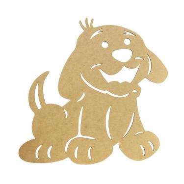 Imagem de Aplique Cachorro Enfeite Decoração M 20x19 Laser Mdf Madeira - Atacadã