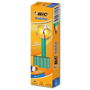 Imagem de Lápis Preto BIC Evolution, Corpo Verde Hexagonal Grafite HB2 Aponta Fá