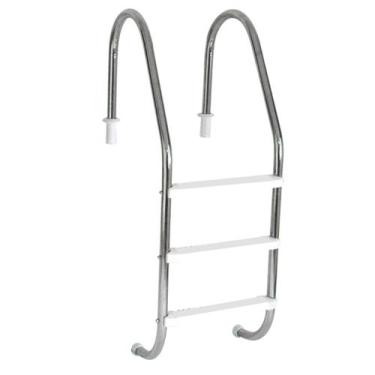 Imagem de Escada para Piscina Tradicional 2" em Aço Inox 3 Degraus Anatômicos em