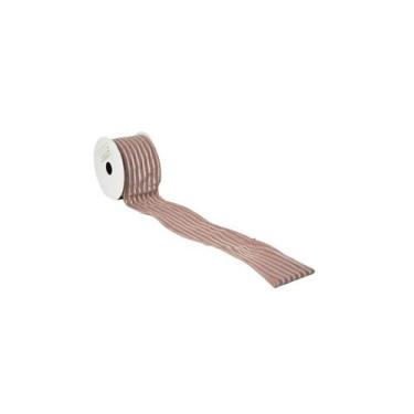 Imagem de Fita Decorativa 6,3cm x 9,14m - Faixa Seda Rosa - 1 unidade - Rizzo - 
