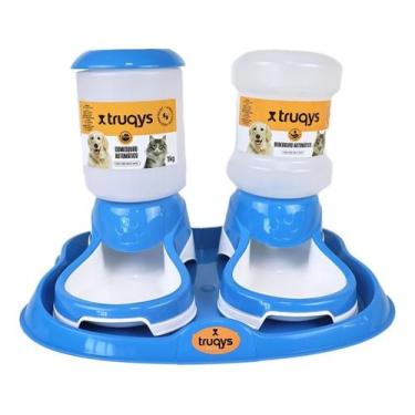 Imagem de Kit Comedouro Automático Cachorro Gato Bededouro Bandeja 2l - bebedour
