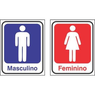 Imagem de Placa Banheiro Masculino E Feminino Wc Sanitário 20x15 Ps - Royal Art