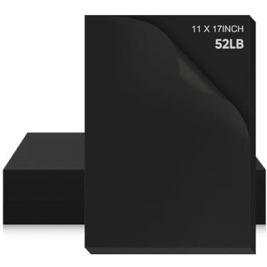 Imagem de Gersoniel 100 peças de papel para impressora, 28 x 43 cm, papel brilhante de 23,6 kg, cartolina pesada, tablóide, cartolina, para apresentação a laser, material de escritório de volta às aulas (preto)