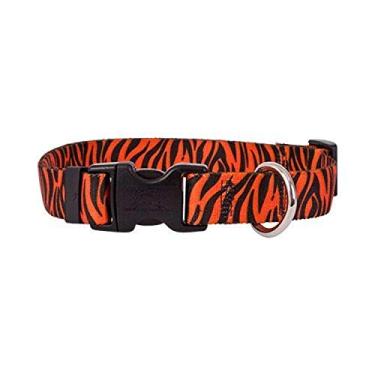 Imagem de Yellow Dog Design Coleira para cachorro Zebra Rust com sistema de identificação Tag-A-Long - Grande - 2,54 cm de largura e serve para pescoço 45,72 a 71,12 cm