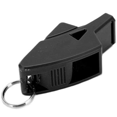 Imagem de Apito de Golfinho, Apito de Plástico, Apito Esportivo Portátil Com Cordão, Apito de Jogo de Futebol Nítido e Retumbante para Treinadores, árbitros, Competições, Conveniente (Preto)
