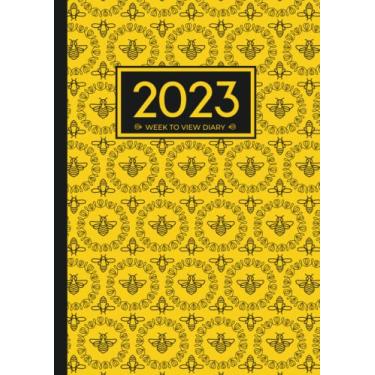Imagem de 2023 A4 Week to View Diary | Busy Bumble Bees Pattern: UK Weekly & Monthly Planner (UK Holidays. Vision Board. Goals. Lists. Moon Phases) Personal ... Appointment Diaries and Books - Large