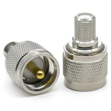 Imagem de Adaptador de antena tipo PL259 F, conector coaxial UHF SO239 macho para fêmea tipo F, adaptador F para UHF de baixa perda para antena de TV, dispositivos LAN, rádios Wi-Fi