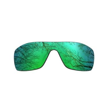 Imagem de ToughAsNails Lentes de reposição polarizadas para óculos de sol Oakley Batwolf OO9101 - Mais opções, Cromado verde - polarizado, tamanho �nico