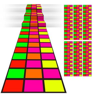 Imagem de Mixweer 6 peças 118 x 39 polegadas descartável neon pista de dança 80 anos 90 decorações de festa DIY pista de dança de plástico neon tapete corredor para festa de aniversário ao ar livre suprimentos