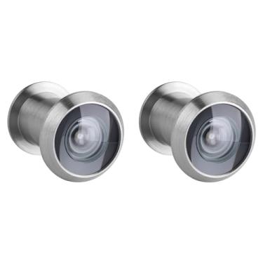 Imagem de Visor de Porta de Cobre, 2 Peças, ângulo Amplo de 220 Graus, Lentes de Vidro óptico, Cor Bronze, para Portas de 35 a 60mm de Espessura, Segurança Doméstica Aprimorada