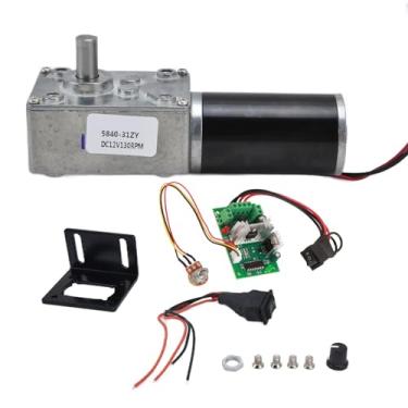 Imagem de Motor de Engrenagem Sem-fim Dc 12v, Motor Com Engrenagem Ccw, Mini Turbinas, Redução de Velocidade Sem-fim, Redutor de 12v Com Eixo de 8mm (12V50RPM)