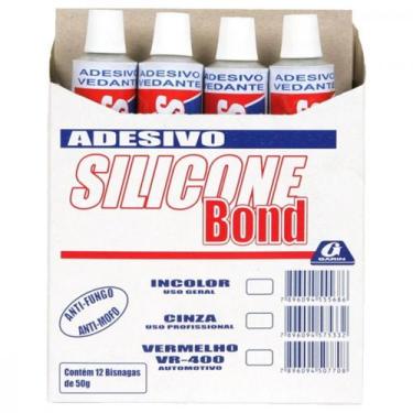 Imagem de Silicone Bond Garin Bisnaga Incolor 50G. - Kit C/12 Pecas