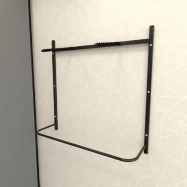 Imagem de Arara de roupas closet quarto com 6 peças regulável 100x100 cm cor pre