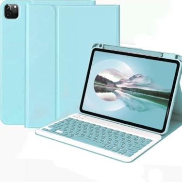 Imagem de Capa Com Teclado Wifi Para iPad Pro 2024 11 Polegadas (Azul-Claro) - POPSHOPE