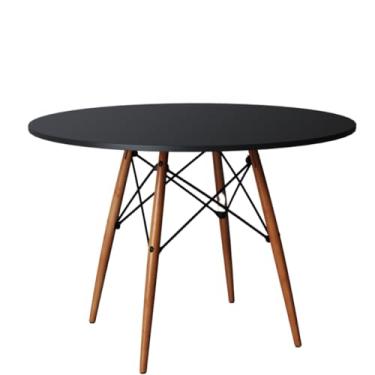 Imagem de Mesa de Jantar Cozinha Redonda e Quadrada Tampo 77cm Quarto Sala Casa(REDONDO,PRETO)