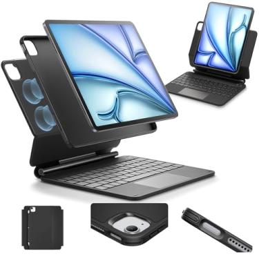 Imagem de ESR Capa para iPad Air de 11 polegadas com teclado (M3/M2, 2025/2024) e iPad Pro 11/Air 5ª/4ª geração, suporte magnético de fácil configuração, modos retrato/elevado, com capa protetora removível