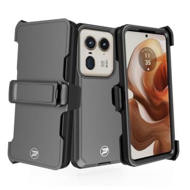 Imagem de Wireless ProTech Capa compatível com Motorola Edge 50 Ultra 5G e Moto X50 Ultra, coldre com clipe de cinto resistente com camada tripla de TPU e capa lisa de policarbonato
