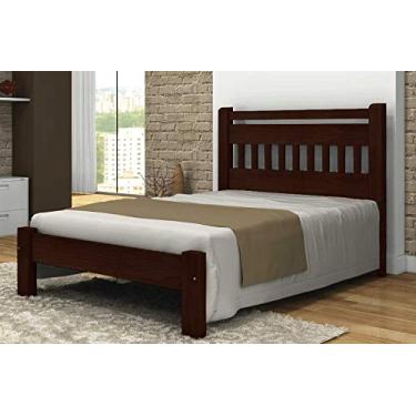 Imagem de Cama Queen Size Antares de Madeira Maciça Tauari - Cor Tabaco