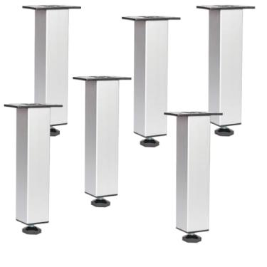 Imagem de Kit 6 Pé Alumínio 17cm Fosco Cozinha Móveis 40x40 Regulável