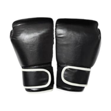 Imagem de Pegciuho Luvas de boxe luvas de luta de karate pu respirável perfurando protetores de luxadeiras para lutar o treinamento de saco de pancadas, Adultos Negros