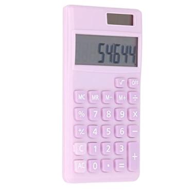 Imagem de Bateria Solar de Energia Dupla, Calculadora de Bolso Portátil de 8 Dígitos, Tela LCD Grande, Botão Grande, Escritório Portátil (Roxo Rosado Pálido)
