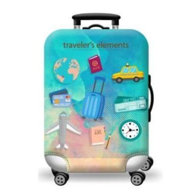 Imagem de Capa para mala de viagem estampado viajante tamanho g - Mimos e Viagen