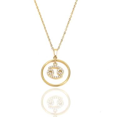 Imagem de Colares com pingente de horóscopo da constelação do zodíaco, colares de astrologia banhados a ouro para mulheres, o melhor presente para aniversário, joias de ano novo, dia das mães, Natal e