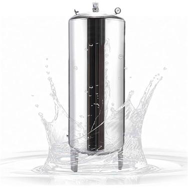 Imagem de Tanque de pressão vertical de aço inoxidável de água com kit de montagem, tanque de pressão resistente, tanque de pressão de poço para canteiro de obras/residencial e criação, 65 x 40 cm