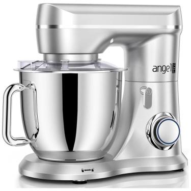 Imagem de Batedeira 4,7L com 10 Velocidades, Tigela de Aço Inoxidável e Acessórios, 110V 380W, Mini Angel, Prata