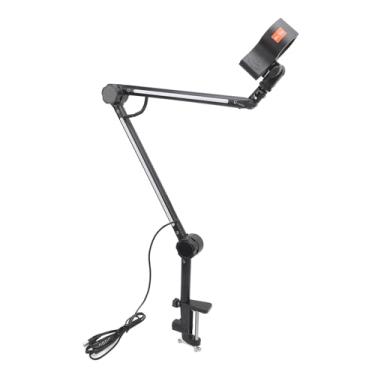 Imagem de Armado de Braço de Microfone de Microfone YZ38 RGB, Montagem de Mesa de Microfone Ajustável Em Metal Com Luz RGB, Braço de Microfone RGB para o Podcast de Streaming de Jogos
