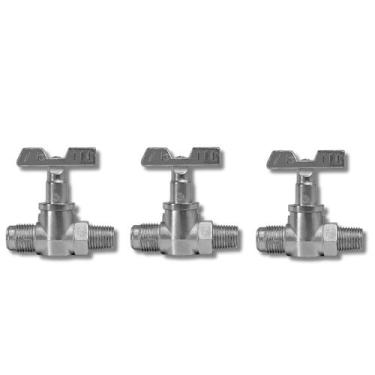 Imagem de Kit de 3 Registro Fogão Industrial Baixa Pressão Zincado - FLAMETOP