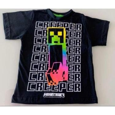 Imagem de Camiseta Infantil Minecraft Manga Curta com Gola Reforçada 100% Algodã