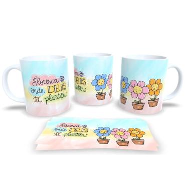 Imagem de Sonhos e Flores Caneca de Porcelana Perfeita para Começar o Dia