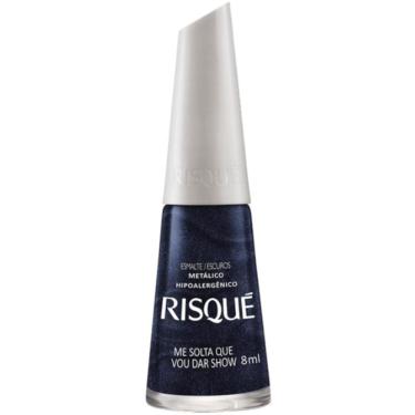 Imagem de Esmalte Risqué Azul Escuro Metálico Me Solta Que Vou Dar Show 8ml