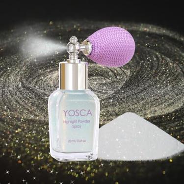 Imagem de Yosca Spray de glitter corporal, spray de cabelo iridescente de pó solto de 30 ml, brilho branco, iluminador, maquiagem, festival, concerto, festa, acessórios para roupas rave, cabelo, rosto, arte em