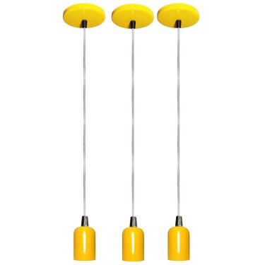 Imagem de Kit 03 Pendente moderno modelo Clean amarelo Todos Ambientes