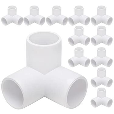 Imagem de VonkPeter 3 Way PVC cotovelo canto lateral saída PVC canto ajuste camiseta ajustável cotovelo PVC ajustes para construção de móveis de PVC resistente, acessórios de cano de estufa e conexão de barraca (1/2" 3 Way 12 peças)