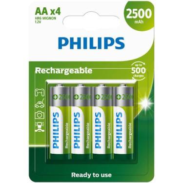 Imagem de Pilha Recarregável AA 2500MAH Blister com 4 Unidades R6B4RTU25/59 - Ph