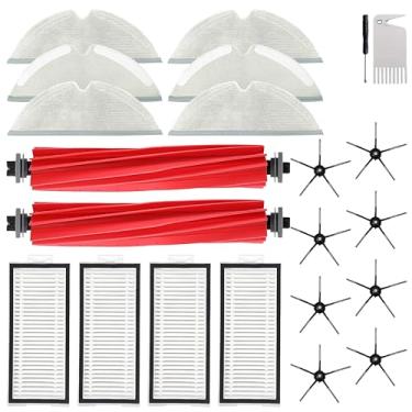 Imagem de Unikstone Kit de substituição de acessórios Q 7 22 peças compatíveis com Roborock Q7/Q7+/Q7Max/Q7Max+ Robot Vacuum, 2 escovas principais, 6 almofadas de pano de esfregão, 8 escovas laterais, 4 filtros